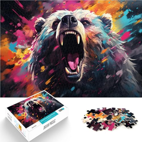 Puzzle für Erwachsene Bär 1000 Teile Puzzle für Erwachsene 50 x 75 cm Holzpuzzle Denksportaufgabe Geeignet für Kinder ab 14 Jahren von DLBHSG