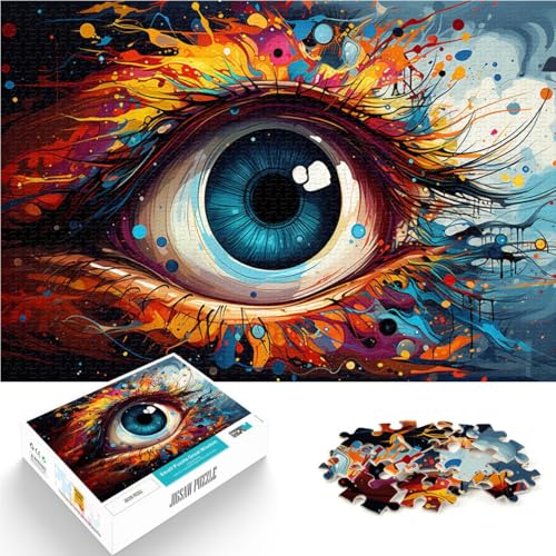 Puzzle für Erwachsene Doodle Eyes 1000-teiliges Puzzle für Erwachsene 19,7 x 29,5 Zoll Holzpuzzle tolles Geschenk für Erwachsene und Kinder ab 14 Jahren von DLBHSG