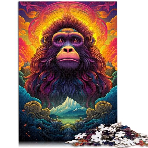 Puzzle für Erwachsene Farbe: Goldener AFFE Puzzle 1000 Teile für Erwachsene und Kinder 49,7 x 75,4 cm Holzpuzzle Stressabbau-Spielzeug geeignet für Erwachsene von DLBHSG