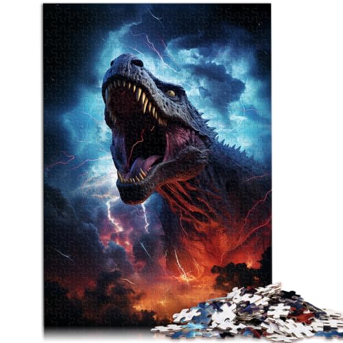 Puzzle für Erwachsene Geschenke für Erwachsene EIN kosmischer Tyrannosaurus Rex 1000-teiliges Puzzle 19,7 x 29,5 Zoll Holzpuzzle Lernspiele für Erwachsene und Kinder von DLBHSG