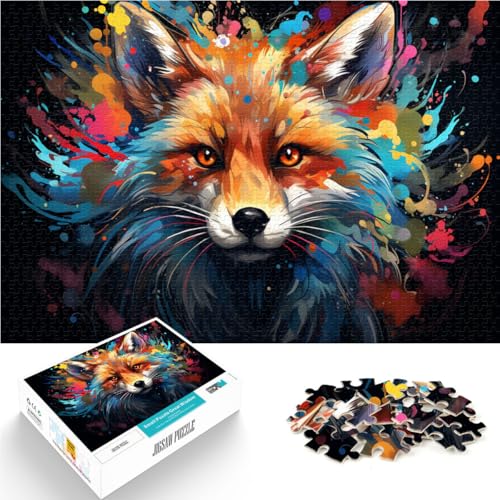 Puzzle für Erwachsene Graffiti-Fuchs-Kunst 1000 Teile 49,7 x 75,4 cm Holzpuzzle tolles Geschenk für die ganze Familie für Erwachsene und Jugendliche ab 14 Jahren von DLBHSG