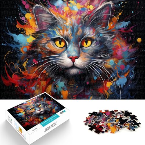 Puzzle für Erwachsene Katze Puzzle für Erwachsene 1000 Teile 49,7 x 75,4 cm Holzpuzzle Denksportaufgaben für Erwachsene geeignet für Erwachsene und Jugendliche ab 14 Jahren von DLBHSG