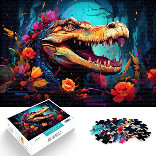 Puzzle für Erwachsene Krokodil 1000 Teile Puzzle für Erwachsene und Kinder 49,7 x 75,4 cm Holzpuzzle Denkspiel geeignet für Erwachsene und Jugendliche ab 14 Jahren von DLBHSG