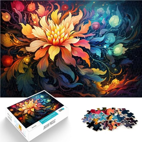 Puzzle für Erwachsene Kunstblumen lustige Puzzles für Erwachsene 1000 Teile 19,7 x 29,5 Zoll Holzpuzzle pädagogisches Stressabbau-Spielzeug Puzzle für Erwachsene und Kinder von DLBHSG