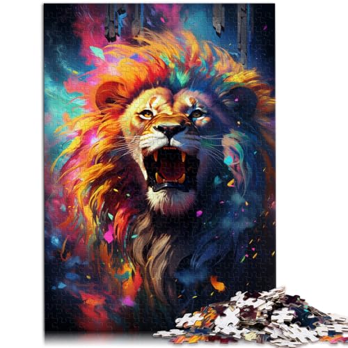 Puzzle für Erwachsene Löwe Puzzle 1000 Teile 19,7 x 29,5 Zoll Holzpuzzle Stressabbau-Spielzeug für Erwachsene und Kinder ab 14 Jahren von DLBHSG