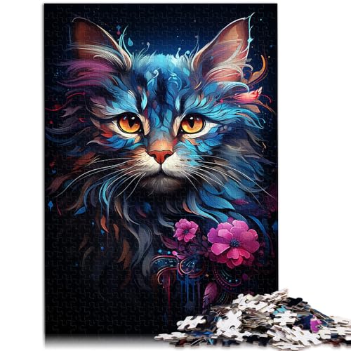 Puzzle für Erwachsene Märchen Blaue Katze 1000-teiliges Puzzle Lernspiele 19,7 x 29,5 Zoll Holzpuzzle Spielspielzeug für Erwachsene für Jugendliche und Kinder von DLBHSG