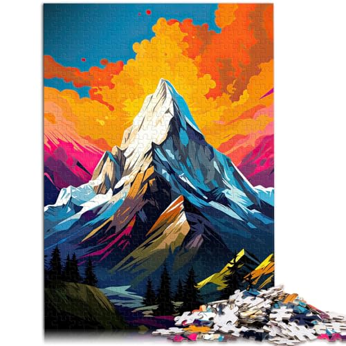 Puzzle für Erwachsene Pop-Art-Berge 1000 Teile Puzzle50x75Holzpuzzle Lernspiele für Zuhause DIY-Spielzeug für Erwachsene und Kinder ab 14 Jahren von DLBHSG