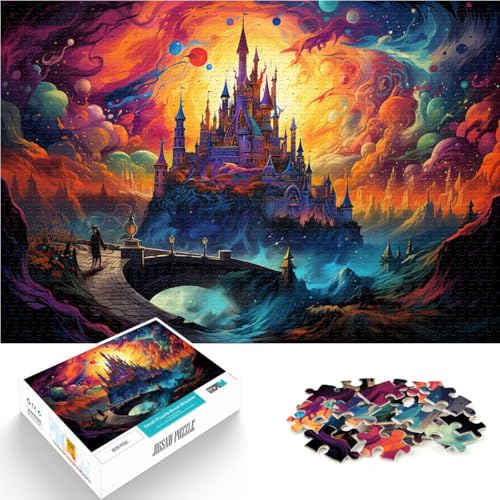 Puzzle für Erwachsene Schloss 1000 Teile Puzzle für Erwachsene 49,6 x 75,6 cm Holzpuzzle Spielzeug Wanddekoration für Erwachsene und Kinder ab 14 Jahren von DLBHSG