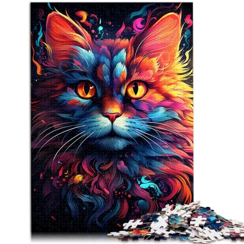 Puzzle für Erwachsene Seltsame kleine Schwarze Katze 1000-teiliges Puzzle 19,7 x 29,5 Zoll Holzpuzzle Mitmach-Spiel für Erwachsene und Familien von DLBHSG