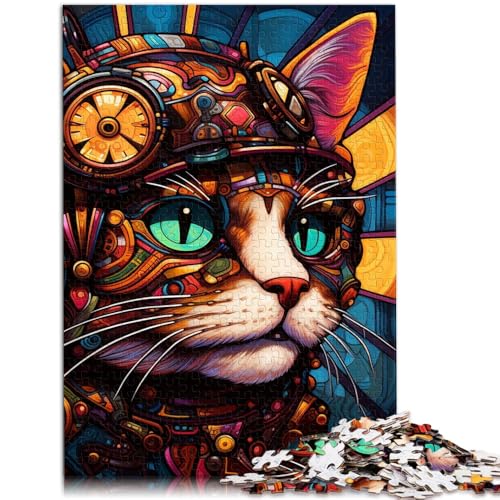 Puzzle für Erwachsene Techno Cat 1000-teiliges Puzzle 19,7 x 29,5 Zoll Holzpuzzle tolles Geschenk für Erwachsene und Kinder ab 14 Jahren von DLBHSG