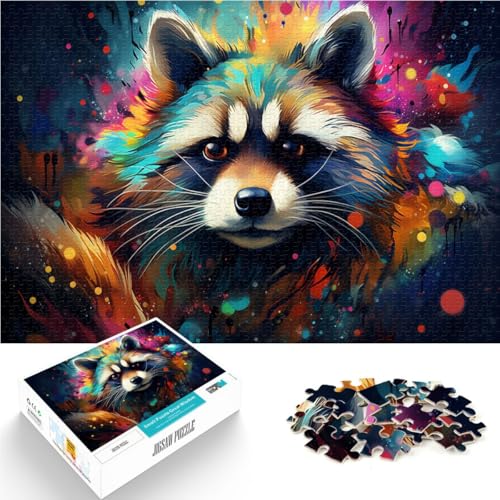 Puzzle für Erwachsene Tier-Waschbär Puzzle 1000 Teile für Erwachsene 49,7 x 75,4 cm Holzpuzzle Heimdekorationspuzzle für Erwachsene und Kinder ab 14 Jahren von DLBHSG