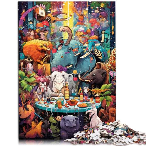 Puzzle für Erwachsene Tierparty-Puzzle 1000 Teile für Erwachsene 49,7 x 75,4 cm Holzpuzzle Denkspiel Geeignet für Erwachsene und Jugendliche ab 14 Jahren von DLBHSG