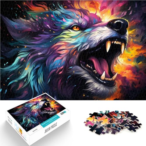 Puzzle für Erwachsene Tierwolf 1000-teiliges Puzzle50x75cm Holzpuzzle Spielzeug für Erwachsene und Kinder ab 14 Jahren von DLBHSG