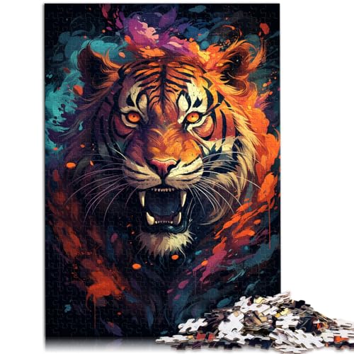 Puzzle für Erwachsene Tiger malen 1000-teiliges Puzzle50x75cm Holzpuzzle tolle Geschenke und Spielzeuge für Erwachsene und Kinder ab 14 Jahren von DLBHSG