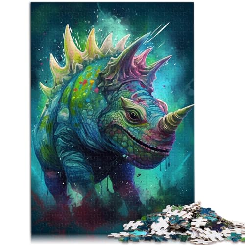 Puzzle für Erwachsene Triceratops 1000 Teile 49,7 x 74,4 cm Holzpuzzle anspruchsvoll zu vervollständigen Aber lustig und humorvoll für Erwachsene und Kinder ab 14 Jahren von DLBHSG