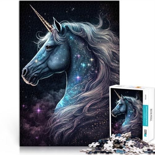 Puzzle für Erwachsene Weltraum-Einhorn 1000 Teile für Erwachsene und Kinder 49,7 x 75,4 cm Holzpuzzle Denkspiel für Erwachsene und Kinder ab 14 Jahren von DLBHSG