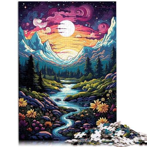 Puzzle für Erwachsene Wildblumenfelder unter den Bergen Puzzle für Erwachsene 1000 Teile 19,7 Zoll x 29,5 Zoll Holzpuzzle LernpuzzleFamilienspiel von DLBHSG