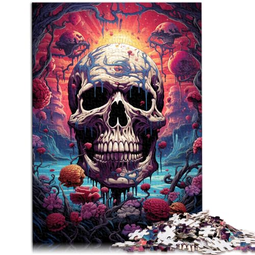 Puzzle für Erwachsene böser Totenkopf 1000-teiliges Puzzle für Erwachsene 19,7 x 29,5 Zoll Holzpuzzle Lernspiel Herausforderungsspielzeug für Erwachsene und Kinder von DLBHSG