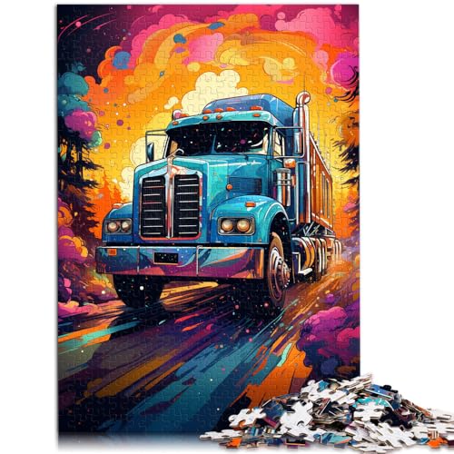 Puzzle für Erwachsene mit Bauernhof-LKW 1000 Teile 50x75cm Holzpuzzle Stressabbau-Spielzeug geeignet für Erwachsene und Jugendliche ab 14 Jahren von DLBHSG