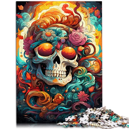 Puzzle für Erwachsene mit Totenkopfmotiv 1000 Teile 49,7 x 75,4 cm Holzpuzzle Familiendekoration für Erwachsene und Kinder ab 14 Jahren von DLBHSG