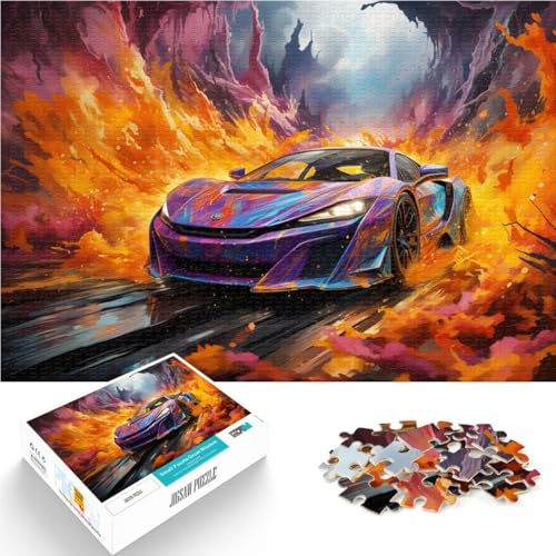 Puzzle für Erwachsene rasantes Sportauto-Puzzle 1000 Teile 49,7 x 75,4 cm Holzpuzzle Lernspiel Herausforderungsspielzeug für Erwachsene und Kinder ab 14 Jahren von DLBHSG