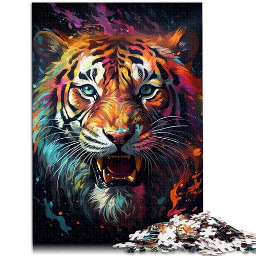 Puzzle für Erwachsene sibirischer Feuertiger 1000 Teile Puzzle für Erwachsene50x75cm Holzpuzzle Stressabbau schwierige Herausforderung für Teenager und Kinder von DLBHSG