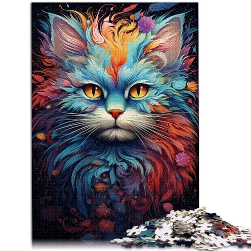 Puzzle für Erwachsene süßes Kätzchen lustiges Puzzle für Erwachsene 1000 Teile 49,7 x 75,4 cm Holzpuzzle als Geschenk für die ganze Familie und Erwachsene und Kinder von DLBHSG