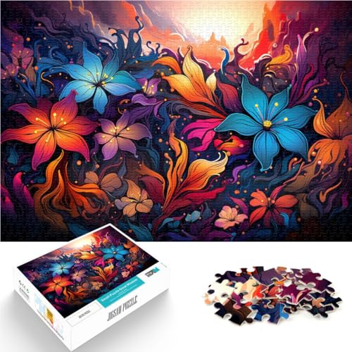 Puzzle für Erwachsene und Kinder Blumen-Malpuzzle für Erwachsene 1000 Teile 19,7 x 29,5 Zoll Holzpuzzle Lernspiel Herausforderungsspielzeug von DLBHSG