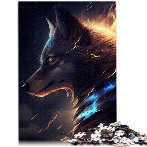 Puzzle für Erwachsene und Kinder Wolf Anime-Tierpuzzle 1000 Teile 19,7 x 29,5 Zoll Holzpuzzle Spielzeug Denkspiel für Erwachsene und Kinder ab 14 Jahren von DLBHSG