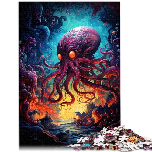 Puzzle für Erwachsene und Kinder böser Oktopus 1000-teiliges Puzzle für Erwachsene 49,7 x 74,4 cm Holzpuzzle Lernspiele für Zuhause DIY-Spielzeug geeignet für Erwachsene von DLBHSG