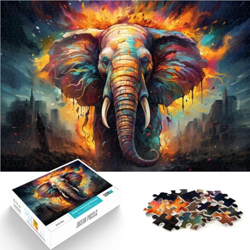 Puzzle für Kinder Elefanten-Puzzle für Erwachsene 1000 Teile 50 x 75 cm Holzpuzzle Lernspiel für Erwachsene und Jugendliche ab 14 Jahren von DLBHSG