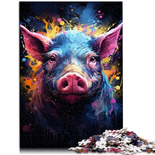 Puzzle für Kinder Galaxy Pig 1000 Teile Puzzle für Erwachsene 19,7 x 29,5 Zoll Holzpuzzle anspruchsvoll Aber unterhaltsam und humorvoll für Erwachsene und die Familie von DLBHSG