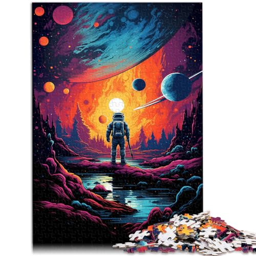 Puzzle für Kinder Zeichnung eines Astronauten Puzzle für Erwachsene 1000 Teile 19,7 x 29,5 Zoll Holzpuzzle dekomprimierendes intellektuelles Lernspielzeug von DLBHSG