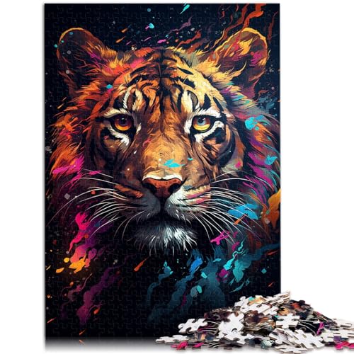 Puzzle für Kinder bunter Tiger 1000 Teile Puzzle für Erwachsene 49,7 x 75,4 cm Holzpuzzle Denksportaufgabe für Erwachsene und Kinder ab 14 Jahren von DLBHSG