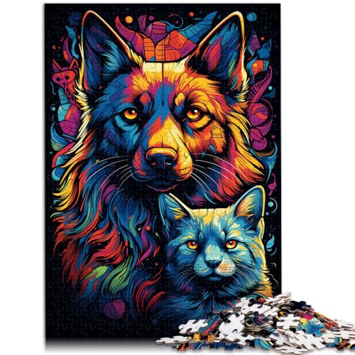 Puzzle für Teenager Katzen- und Hundefreunde 1000 Teile Puzzle-Geschenke 50x75cm Holzpuzzle tolle Geschenke für Weihnachten geeignet für Erwachsene von DLBHSG