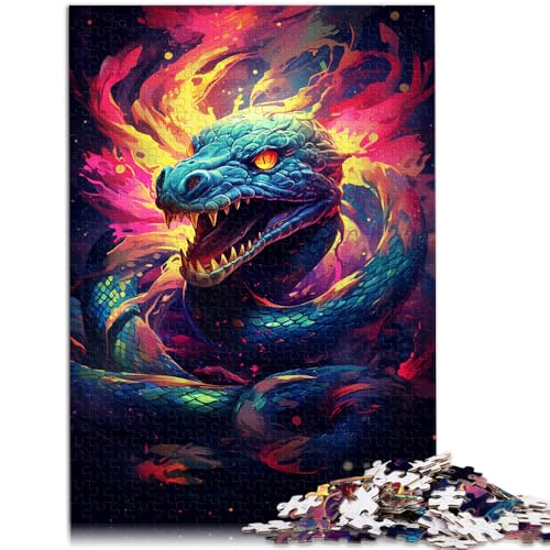 Puzzle für Teenager mit giftiger Schlange 1000 Teile 50x75cm Holzpuzzle einzigartige Geburtstags Erwachsene und Kinder von DLBHSG