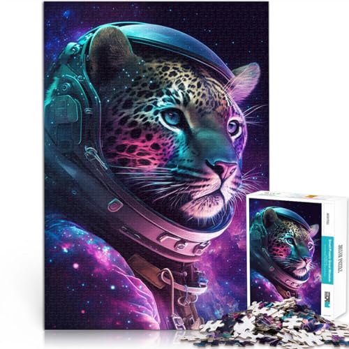 Puzzles Astronauten-Leoparden Puzzles Erwachsene 1000 Teile 19,7 x 29,5 Zoll Holzpuzzle dekomprimierendes intellektuelles Lernspielzeug Erwachsene und Kinder ab 14 Jahren von DLBHSG