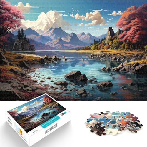 Puzzles Schöne Landschaftskunst-Puzzles für Erwachsene 1000 Teile 19,7 Zoll x 29,5 Zoll Holzpuzzlespiel Spielzeug für Erwachsene Familienpuzzles Geschenk geeignet für Erwachsene von DLBHSG