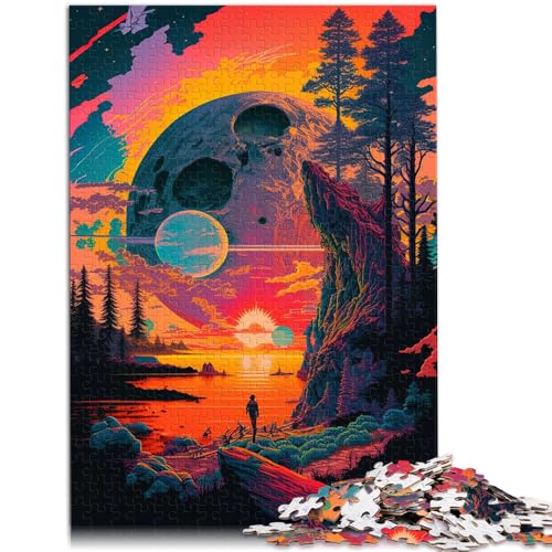 Puzzles für Erwachsene Psychedelisches 1000-teiliges Puzzle für Erwachsene 19,7 x 29,5 Zoll Holzpuzzle Lernspielzeug für Erwachsene und Kinder ab 14 Jahren von DLBHSG