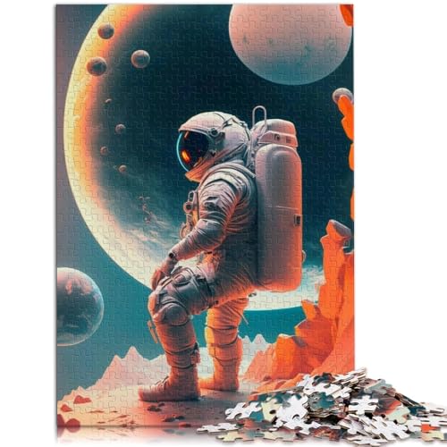 Puzzles für Erwachsene farbige Astronauten-Puzzles für Erwachsene 1000 Teile 49,7 x 75,4 cm Holzpuzzle Familiendekoration für Erwachsene und Kinder ab 14 Jahren von DLBHSG