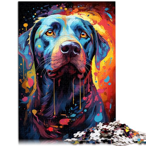 Puzzles für Erwachsene mit Neonhunden Puzzles für Erwachsene 1000 Stück 19,7 x 29,5 Zoll Holzpuzzles Lernspiele für Zuhause DIY-Spielzeug Jugendliche und Kinder von DLBHSG