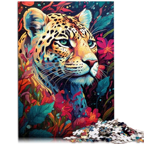 Puzzles für Erwachsene und Kinder Graffiti bunter Leopard Puzzles für Erwachsene 1000 Puzzle-Spielzeug 19,7 x 29,5 Zoll Holzpuzzle Stressabbau schwierige Herausforderung von DLBHSG