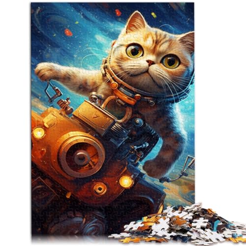 Puzzles für Erwachsene und Teenager Magic Art Cat 1000-teiliges Puzzle für Erwachsene und Kinder 19,7 x 29,5 Zoll Holzpuzzle Lernspielzeug für Erwachsene und Familien von DLBHSG