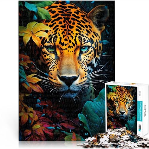 Puzzles für Erwachsene und Teenager Wilder Leopard 1000-teiliges Puzzle für Erwachsene 19,7 x 29,5 Zoll Holzpuzzle Lernspiel Herausforderungsspielzeug für Teenager und Kinder von DLBHSG