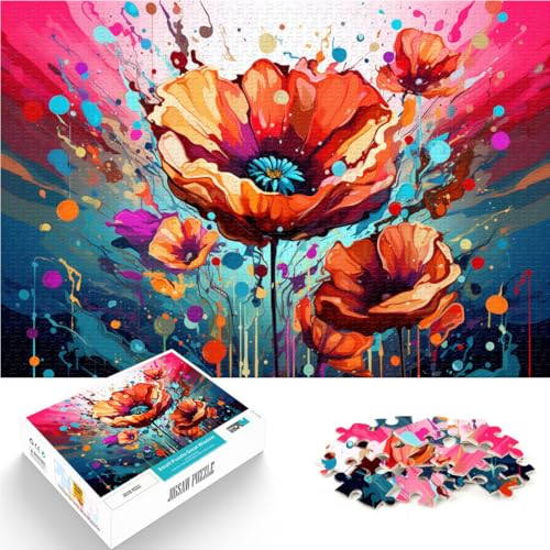 Puzzles für Mohnblumen 1000 Teile Puzzle 40,6 x 75,1 cm Holzpuzzle Lernpuzzle Familienspiel für Erwachsene und Kinder ab 14 Jahren von DLBHSG