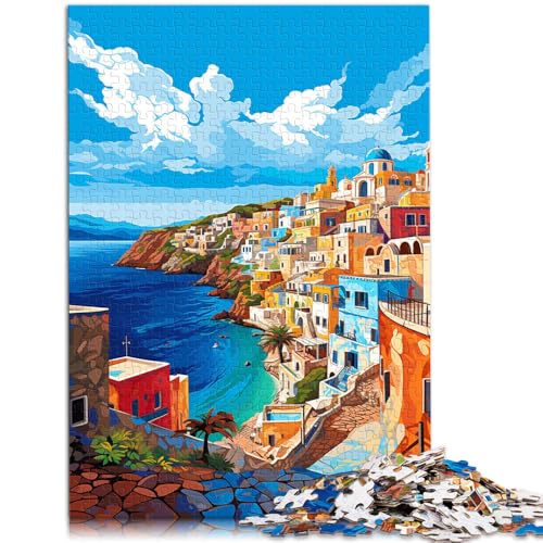 Puzzles für griechische Inseln 1000-teiliges Puzzle Lernspiele 49,7 x 75,4 cm Holzpuzzle anspruchsvolle Puzzles für Erwachsene für Kinder ab 14 Jahren von DLBHSG