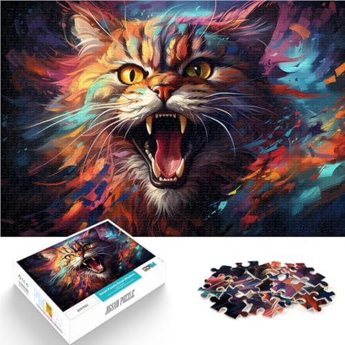 Puzzles mit Tierkunst und Katze Puzzles für Erwachsene 1000 Puzzle-Spielzeug 19,7 x 29,5 Zoll Holzpuzzle-Spielzeug Wanddekoration für Erwachsene und Kinder ab 14 Jahren von DLBHSG