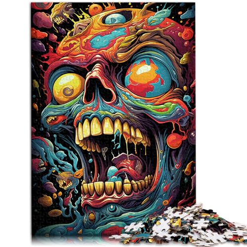 Puzzles zum Ausmalen Totenkopf 1000 Teile Puzzle für Erwachsene 19,7 x 29,5 Zoll Holzpuzzle Geschenk für Erwachsene und Kinder Geeignet für Kinder ab 14 Jahren von DLBHSG