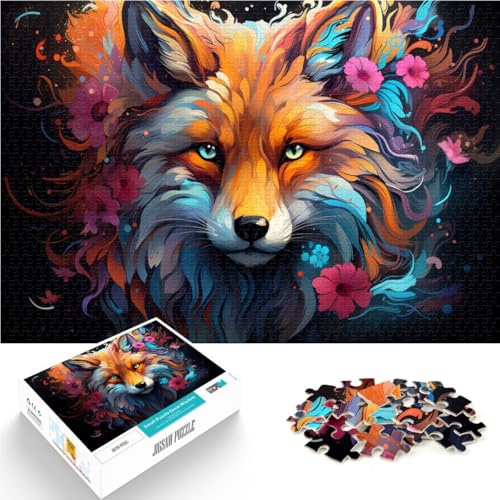 für Erwachsene Puzzle Art Fox Puzzle 1000 Teile für Erwachsene 19,7 Zoll x 29,5 Zoll Holzpuzzle Lernspiel für Erwachsene Kinder für Erwachsene Familie von DLBHSG