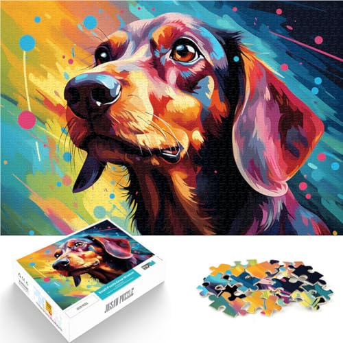 für Erwachsene Puzzle Dackel 1000 Teile Puzzle 19,7 Zoll x 29,5 Zoll Holzpuzzle Spielzeug Denkspiel für Erwachsene und Kinder ab 14 Jahren von DLBHSG